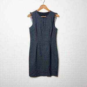Elie Tahari Women's Sleeveless Wool Blend Sheath Dress w/Silk Sleeve Ruff Size 6
